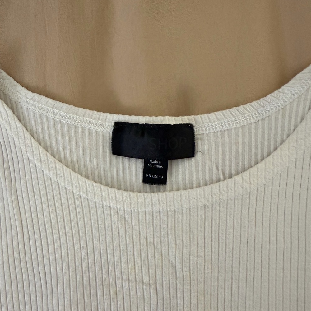 Topshop Ivory Ribbed Tank Top - Picture 2 of 2
